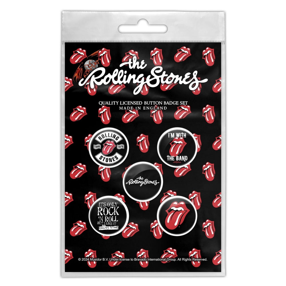 The Rolling Stones - Tongue - BUTTON BADGE SET - Razamataz