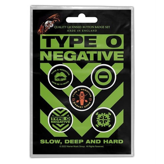 Type O Negative - Slow, Deep and Hard - BUTTON BADGE SET - Razamataz