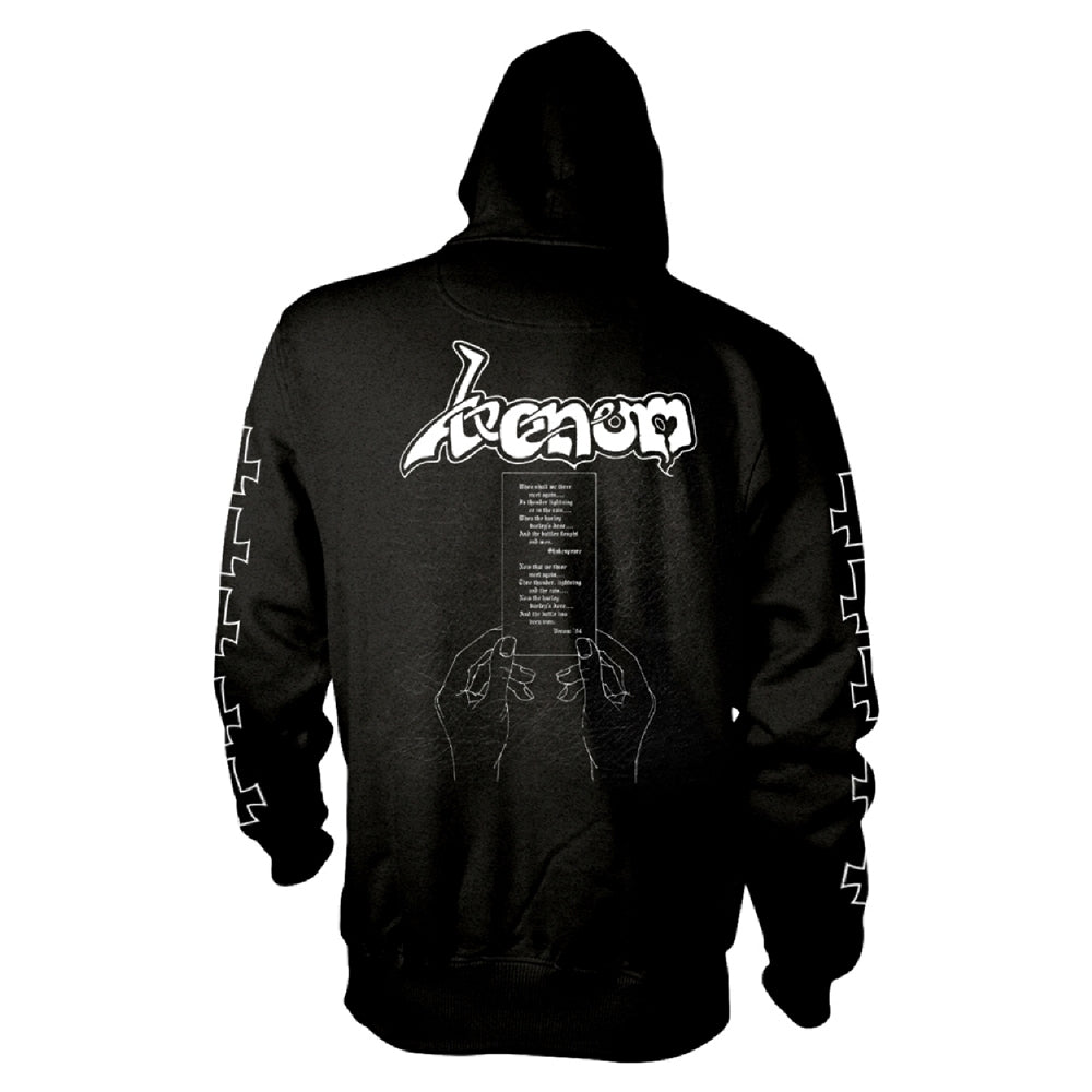 Venom - At War With Satan (White) - Hooded Sweat Shirt Zip - PHD - Image 2