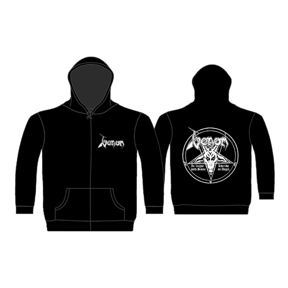 Venom - In League With Satan - Hooded Sweat Shirt Zip - Razamataz