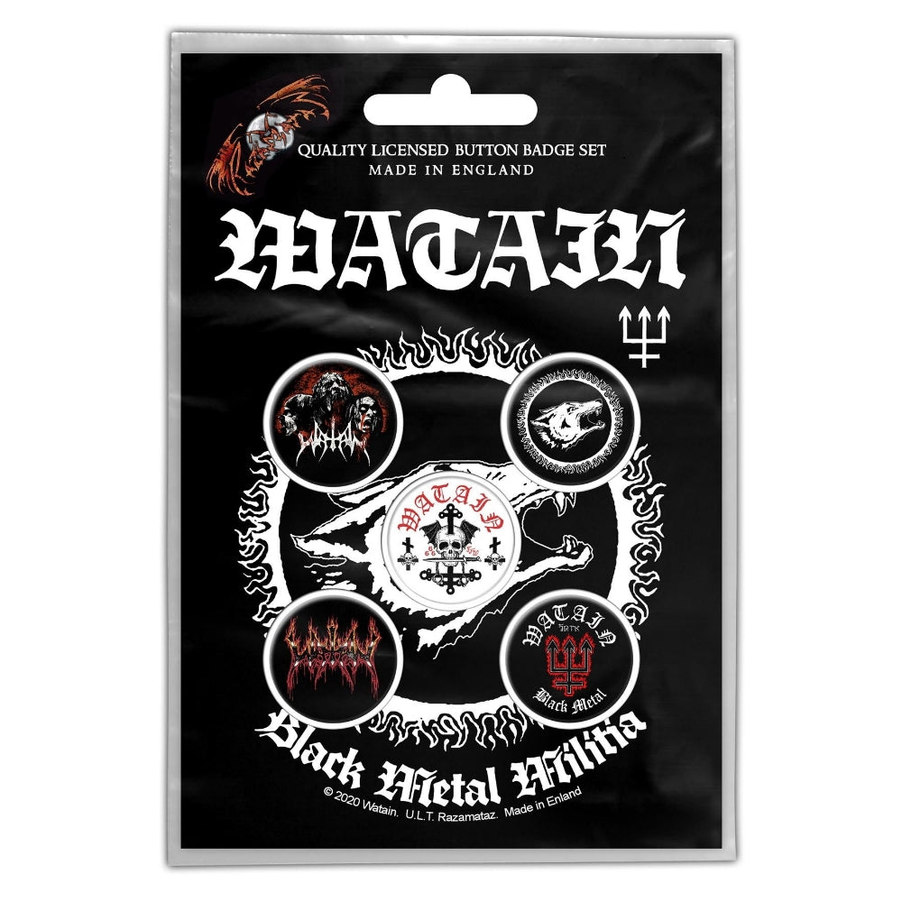Watain - Black Metal Militia - BUTTON BADGE SET - Razamataz
