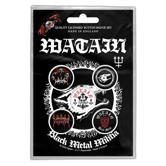 Watain - Black Metal Militia - BUTTON BADGE SET - Razamataz