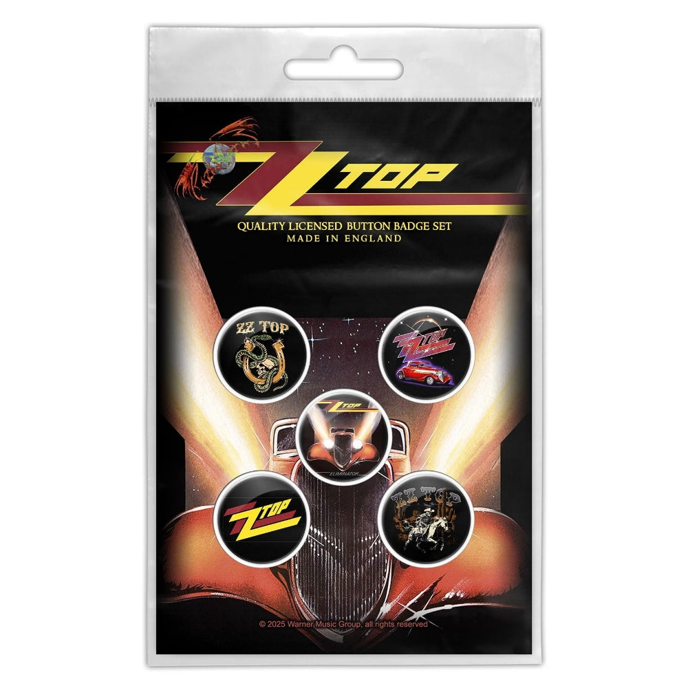 ZZ Top - Eliminator - BUTTON BADGE SET - Razamataz